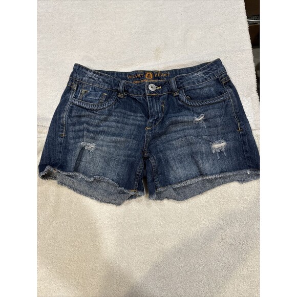 Velvet Heart Pants - Velvet Heart Jeans Distressed Cut Off Denim Jean Shorts Size 27
